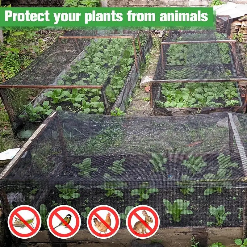 4/6/10m Black Garden Insect Net Reusable Anti Bird Raised Garden Bed ...