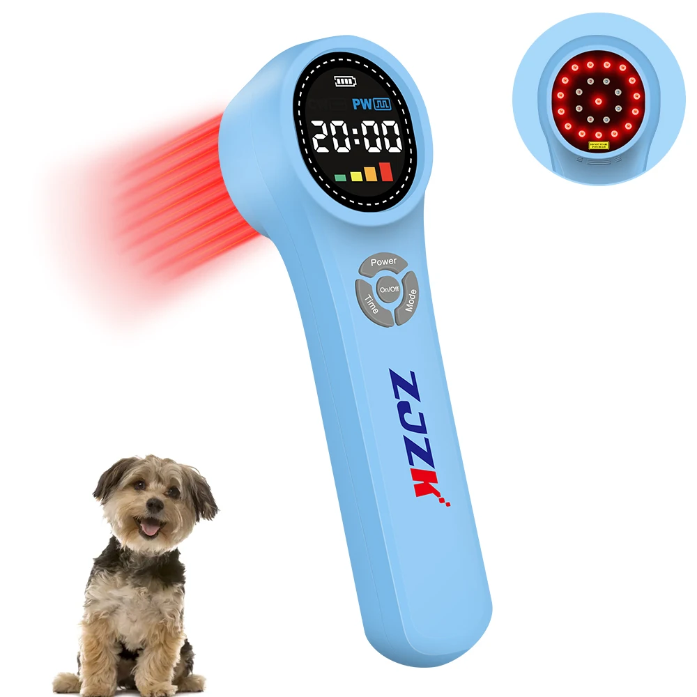 

ZJZK 650nm Laser Therapy Vet Physiotherapy Device 1760mW 4x980nm+4x808nm+16x650nm 24 Diodes for Pain Relief Anti-inflammation