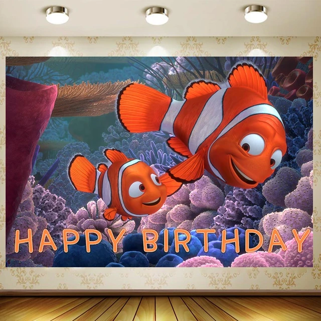 Disney Finding Nemo Background Happy Birthday Party Supply Baby Shower  Clownfish Tapestry Banner Wed Decor Home Garden Kid Gift - AliExpress