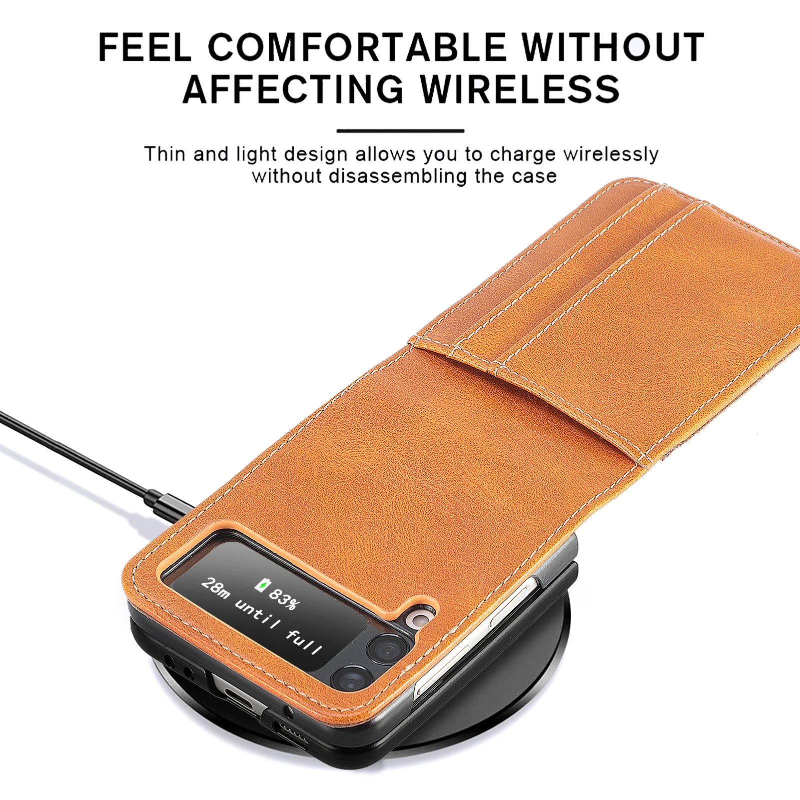 Luxury Leather Folding Wallet Case with Card Slots