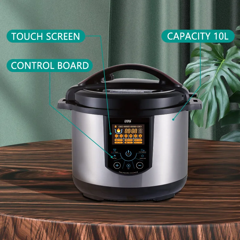 Commercial 220V Electric Pressure Cooker 10L Multifunctional Food Rice Cooking Pot Stainless Steel Kitchen Appliance 4