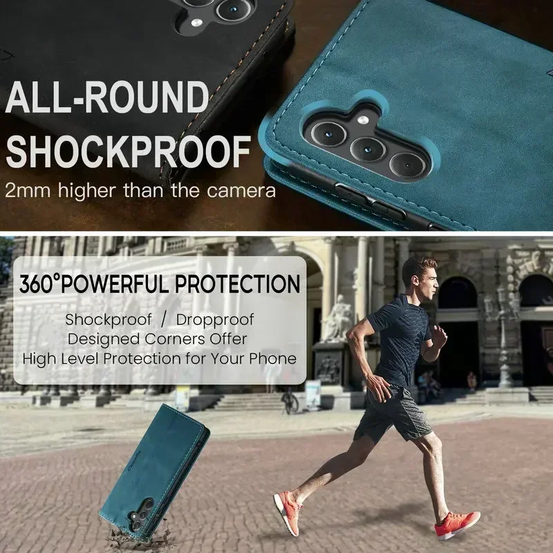Elegant Leather Magnetic Case with Card Pouch