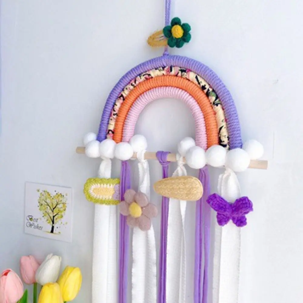 Bow Holder for Girls Hair Bows, Hair Clips Holder Rainbow Bow Organizer Hair Accessories Storage Wall Hanging Decoration 4