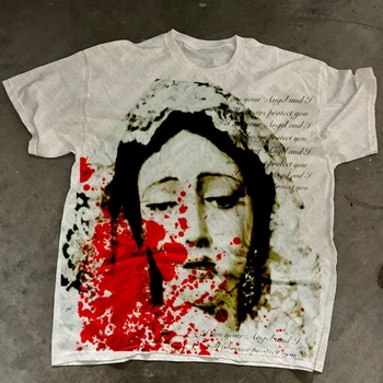 T-shirt per bambini con stampa di lettere gotiche Y2K Abiti vintage Estetici Kawaii Estate Slim anni 2000 Top Streetwear Manica corta E-girl Crop Top 1