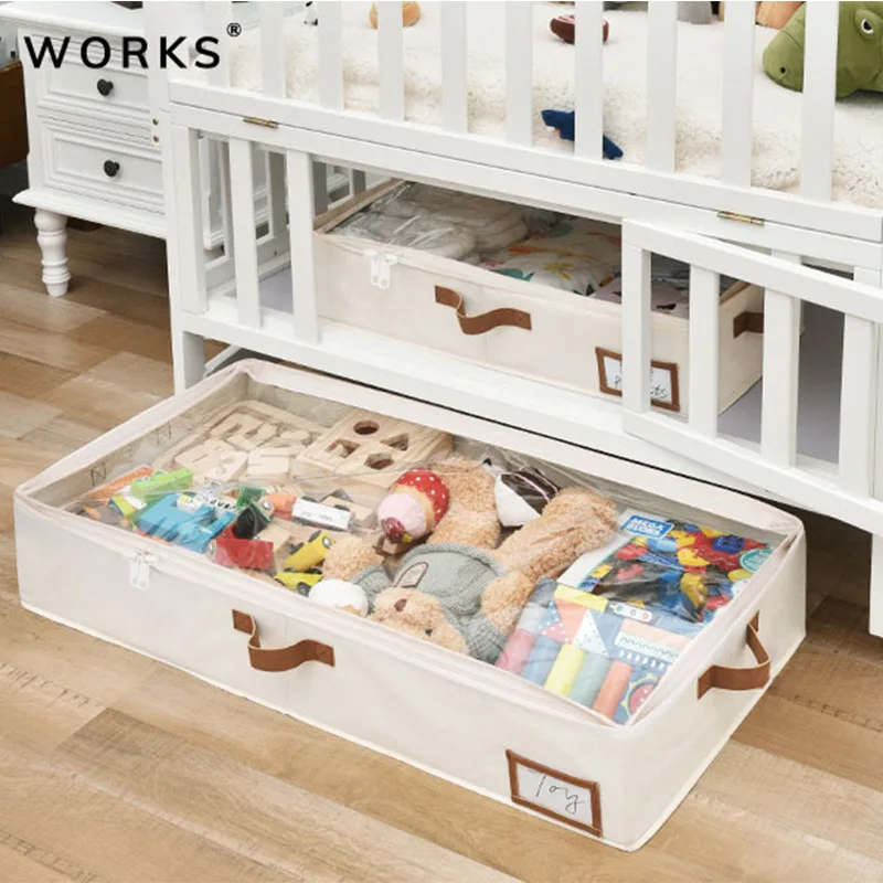 4 Pack Foldable Underbed Storage Box for Clothes Under Bed Clothes Organizer With Sturdy Structure and Ultra Thick Fabric 4