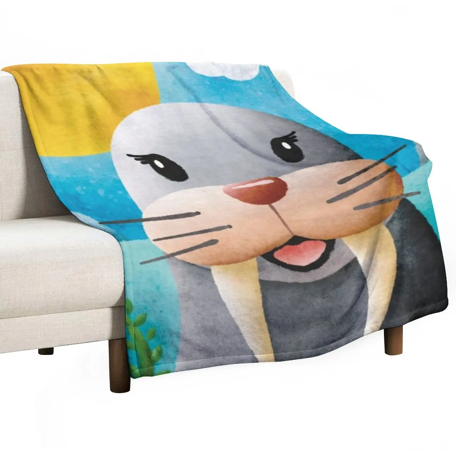 

Barbara Walrus - Not 20/20, but close - Nursery Art Throw Blanket fluffy blanket Comforter Blanket sofa bed Blanket Fluffy