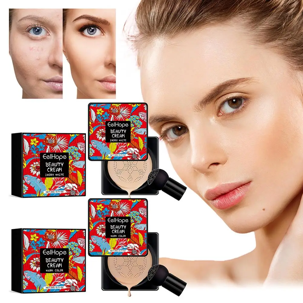 

1pcs All in One Radiate Beauty with Mushroom Air Cushion Complexion Cream Cushion Lightweight BB Nourished Clear Moisturizi V8Q8