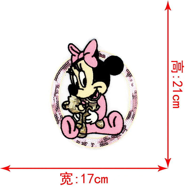 Disney Sequins Clothing Patch Mickey Minnie Mouse Patches Cartoon Sew Clothes Patch for T-shirt Coat DIY Decoration Women Gift