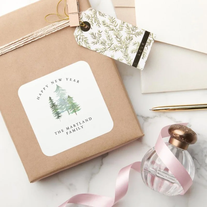 

24/45/72pcs New Year Stickers, Square Stickers for Happy New Year Stickers, Custom Sticker for New Year