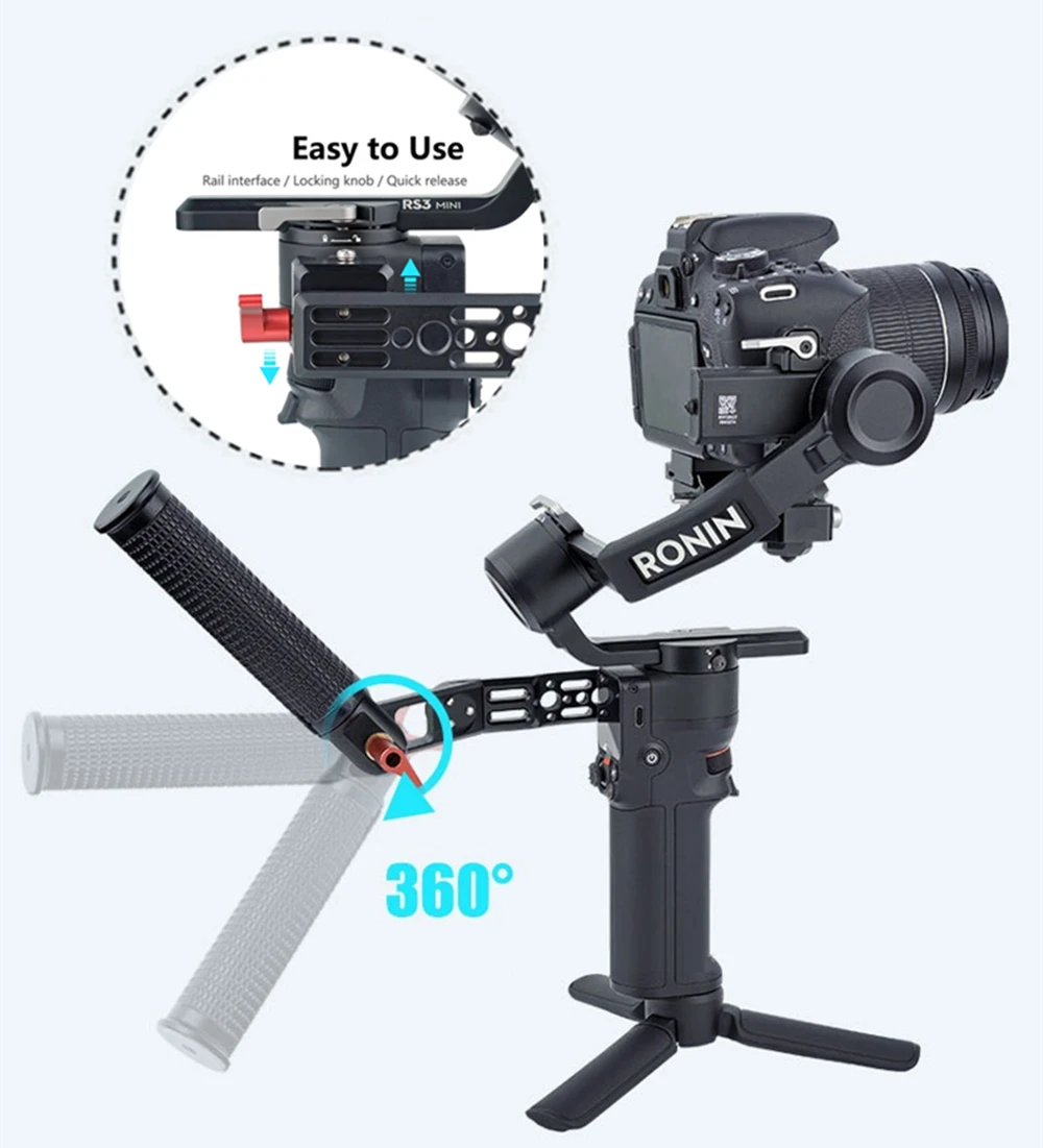 Poignée 360° Réglable pour DJI Stabilisateur - Support Nato
