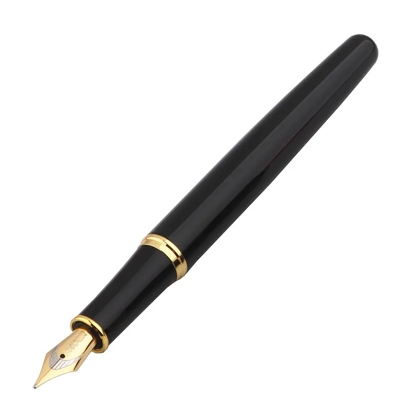 Fountain pen 388 Classic Stainless steel Business Medium Nib Fountain Pen Silver Golden Trim