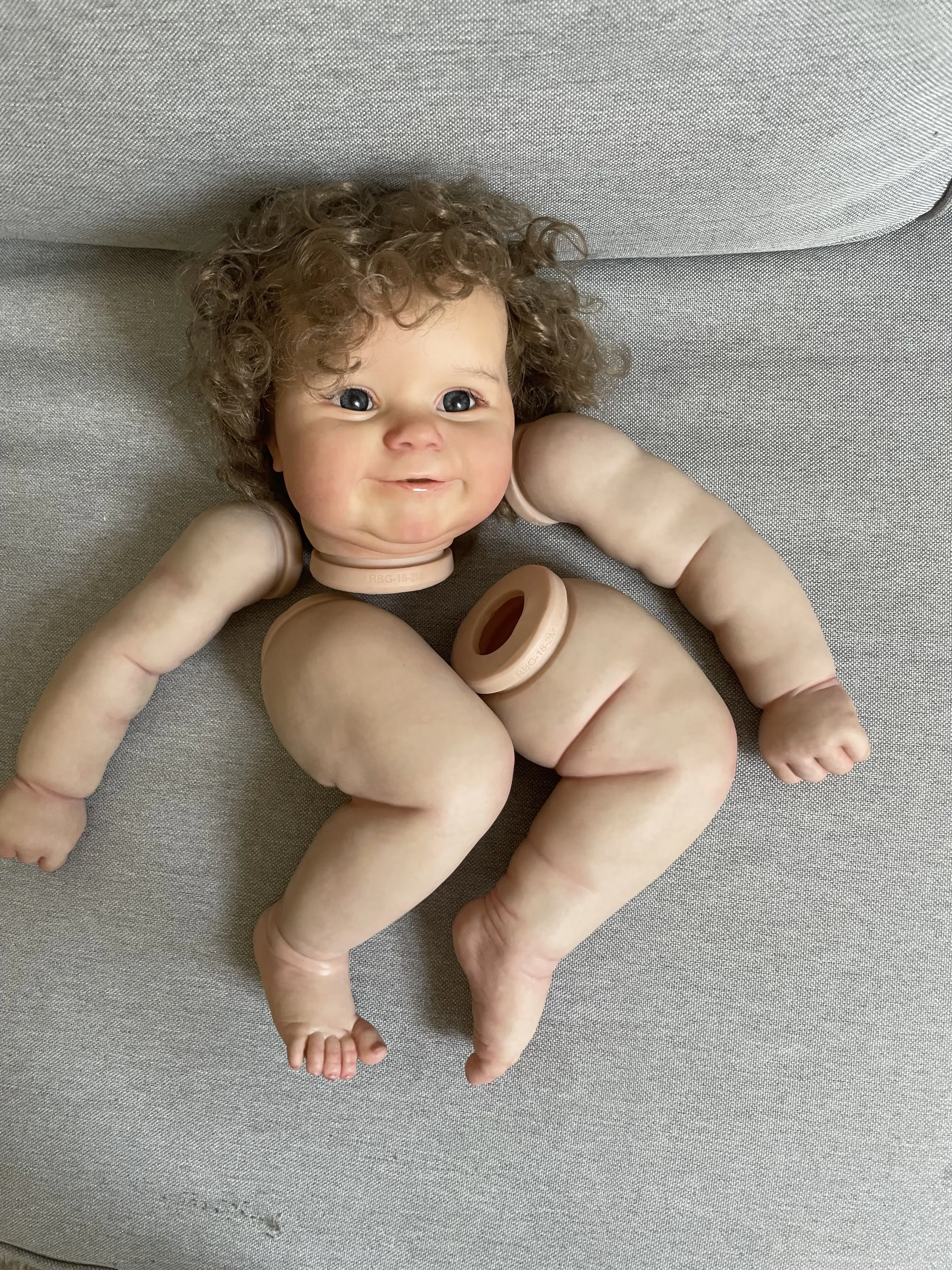 Team FBBD Artsit100%Hand-Made Reborn Baby Doll Maddie 20inch With Hand-Rooted Hair Painted Unassembled Kit Toys For Children
