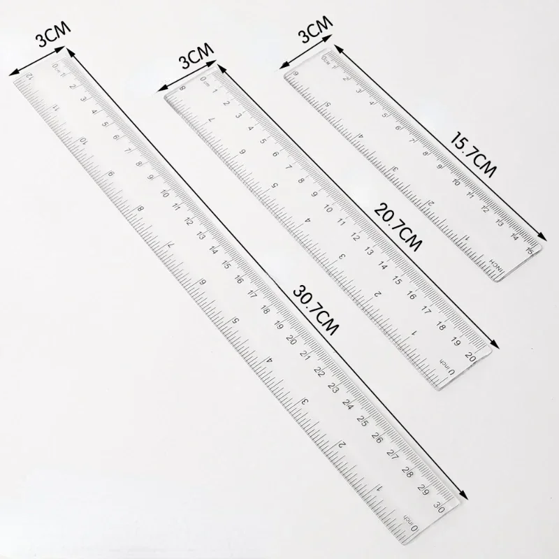 15cm 20cm 30cm Straight Plastic Ruler Drawing Tool Desk Accessories Student Stationery School Office Supplies