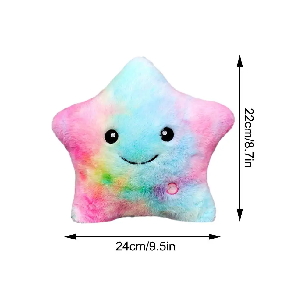 20CM Colorful Toy Luminous Pillow Soft Stuffed Plush Glowing Stars Creative Cushion Led Light Toys Gift For Kids Children Girls, Plush Toy