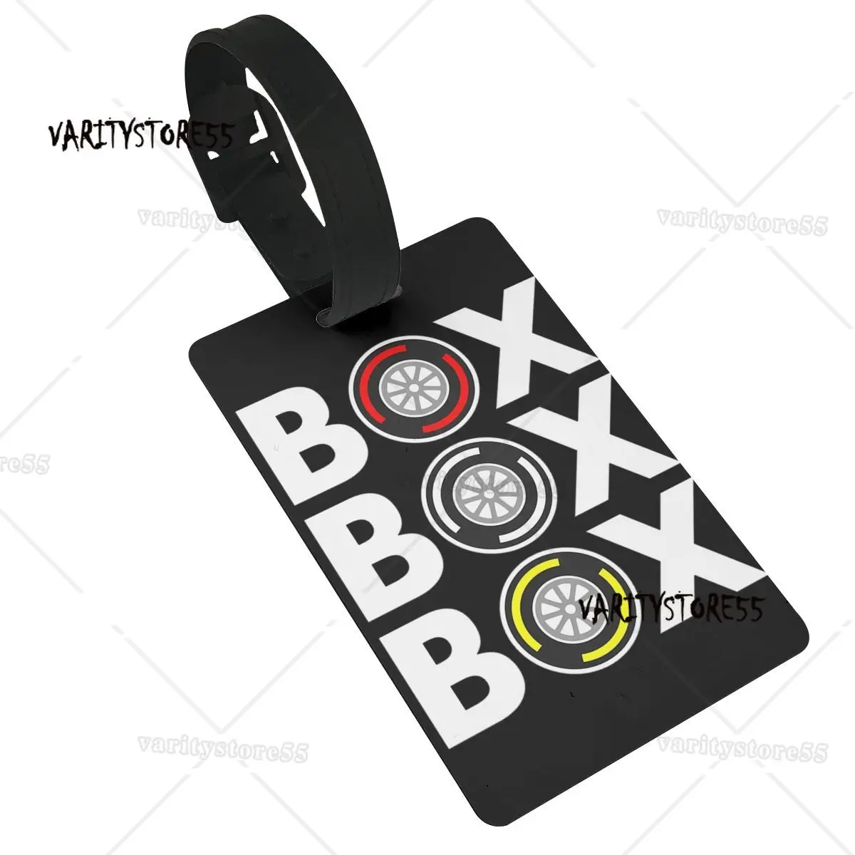 Box Box F1 Tyre Compound White Text Design Luggage Tags Suitcase Accessories Travel Baggage Boarding Tag Portable Label