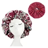 Europe and America Bonnet Women Night Sleep Cap Satin Lining Soft Extra Large Head Wear Lady Headwrap Hair Care Hat Wholesale 4