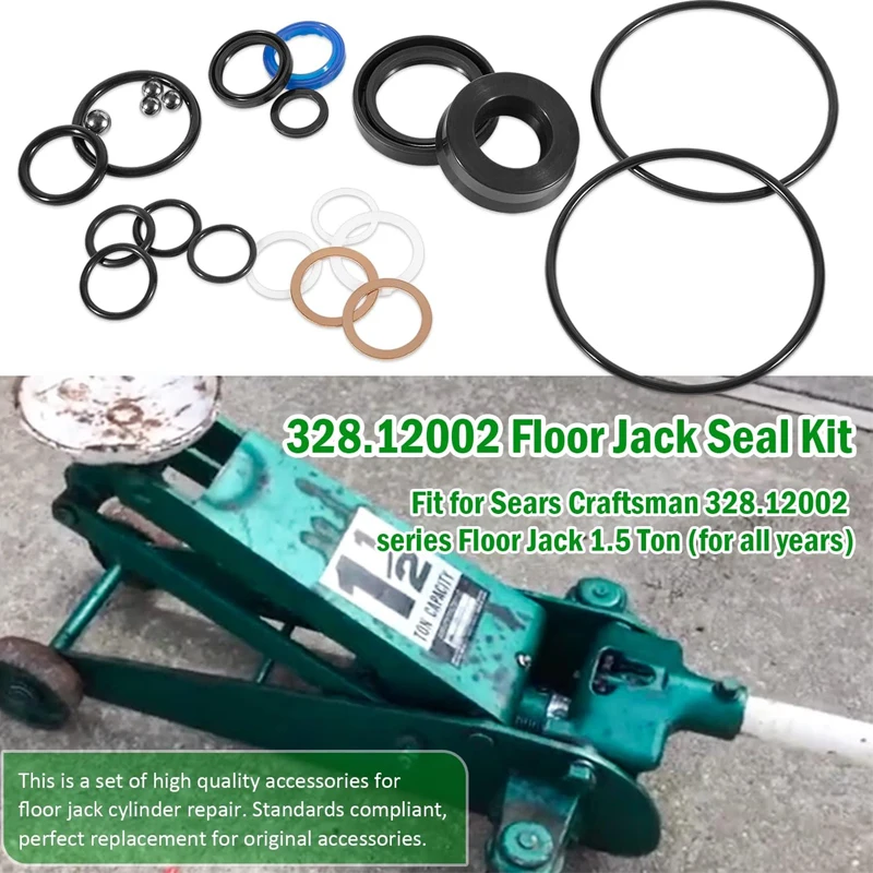 328.12002 Floor Jack Seal Replacement Kit for Sears Craftsman 328.12002 Series Floor Jack 1.5 Ton ( for All Years )
