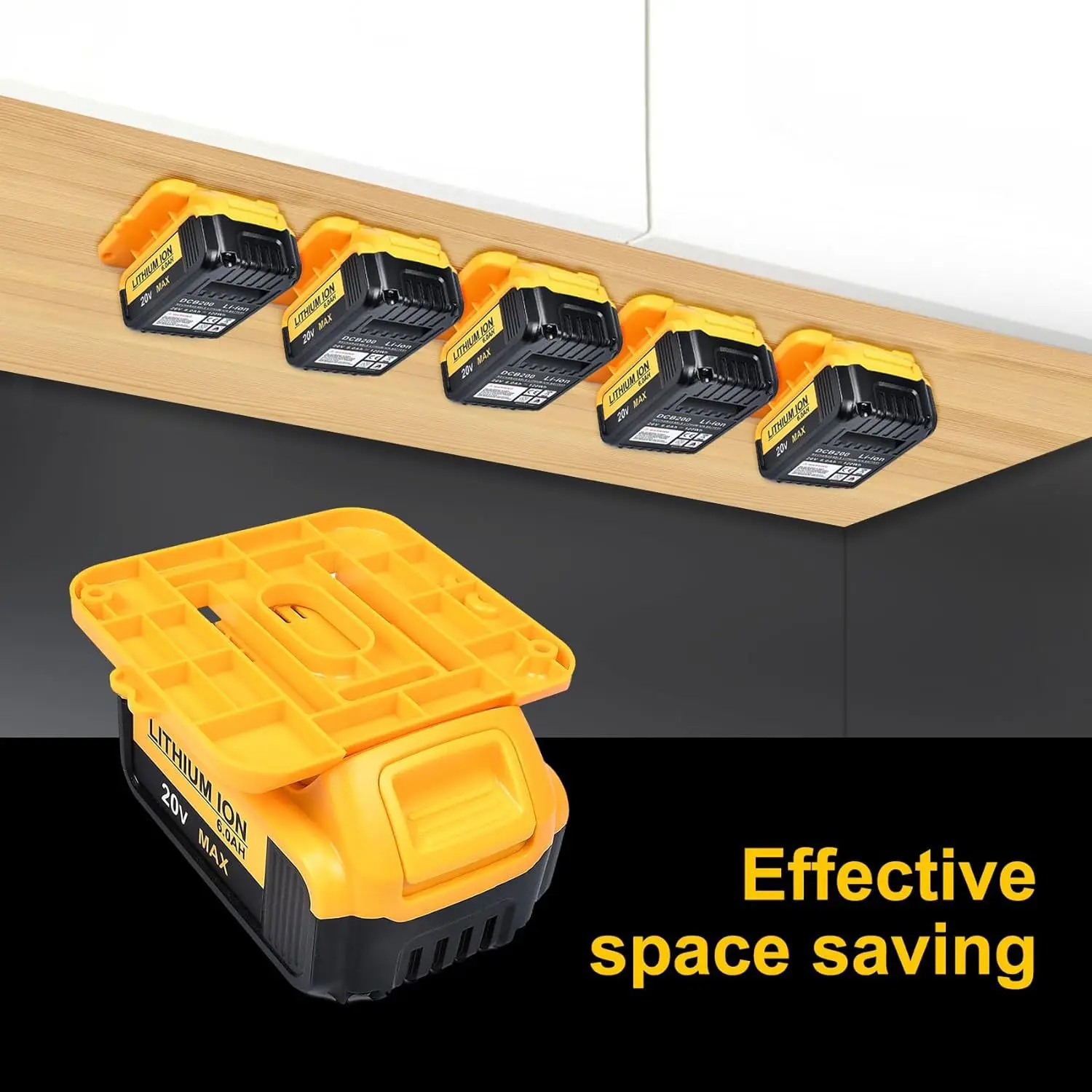 Dewalt 18V 20V 리튬 이온 배터리 용 배터리 홀더, 벽걸이 형 배터리 보관 홀더 작업 밴 선반 도구 상자 용 배터리 랙