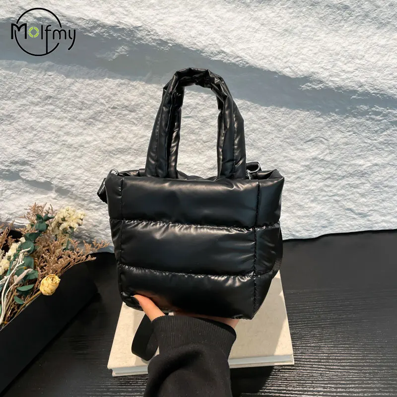 Weibliche Taschen Frau Puffy Leichte Handtasche Große Kapazität Gesteppte Schulter Tasche Verstellbaren Riemen Puffer Tote Handtasche Einkaufstasche