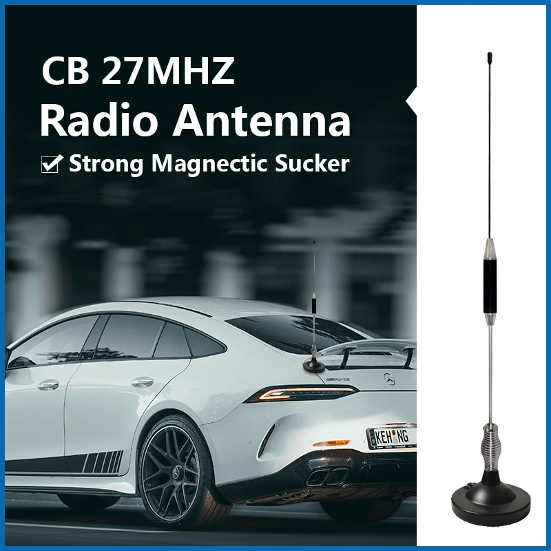 27MHz High Gain CB Radio Antenna with 5 Meters Feeder Cable Heavy Duty Magnet Mount Mobile / Car Radio