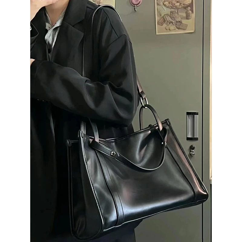 HAEX Women Tote Bags Fashion 2023 New Design PU Large Capacity Bolsas Femininas Solid Korean Style Commute Shoulder Bolso Mujer