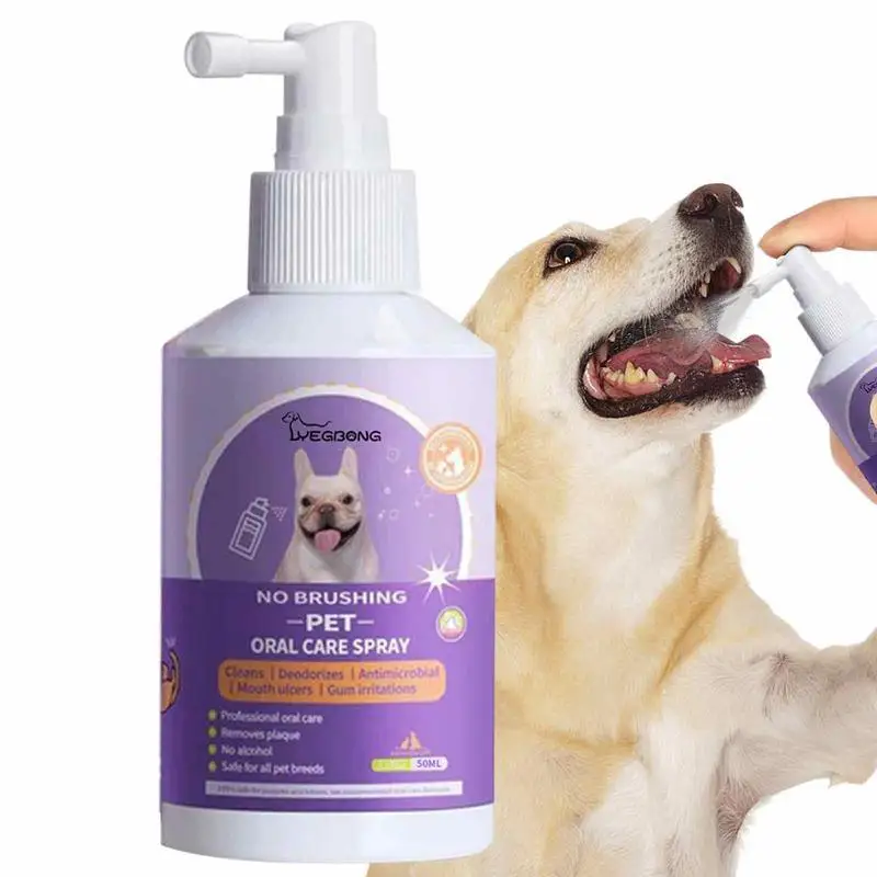 

50ml Pet Oral Cleanse Spray Dogs Cats Mouth Fresh Teeth Clean Deodorant Prevent Calculus Remove Kitten Bad Breath Pet Supplies