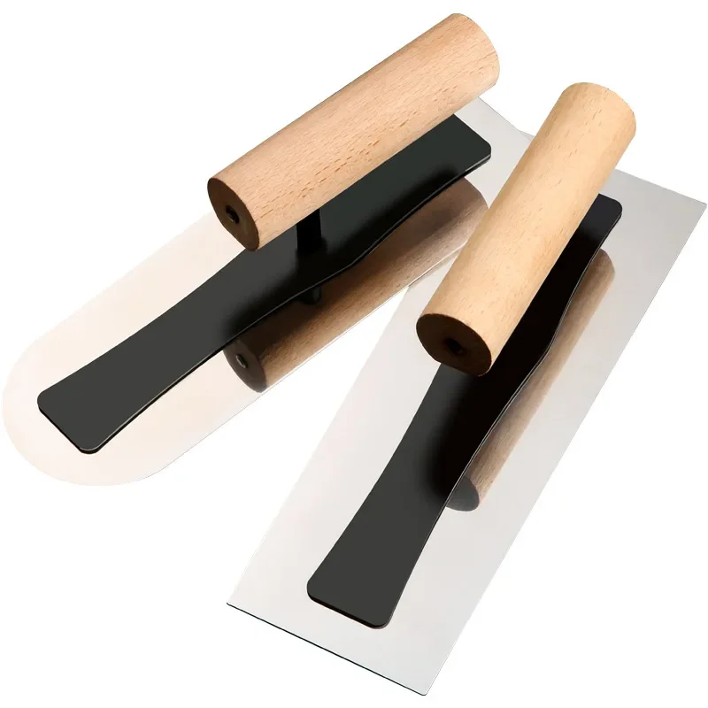 Professional Stainless Steel Plaster Trowel with Wooden Handle Plastering Concrete Trowel Construction Tools
