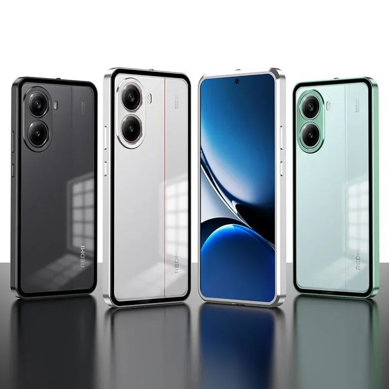 Shockproof Aluminium Alloy Matte Acrylic Phone Case - Durable Hard Bumper Cover