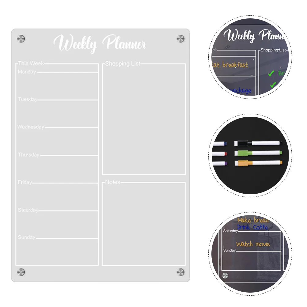 

Weekly Reminder Erasable Schedule Acrylic Calendar For Fridge Calendar Dry Erase Board For Schedule Reminder Refrigerator