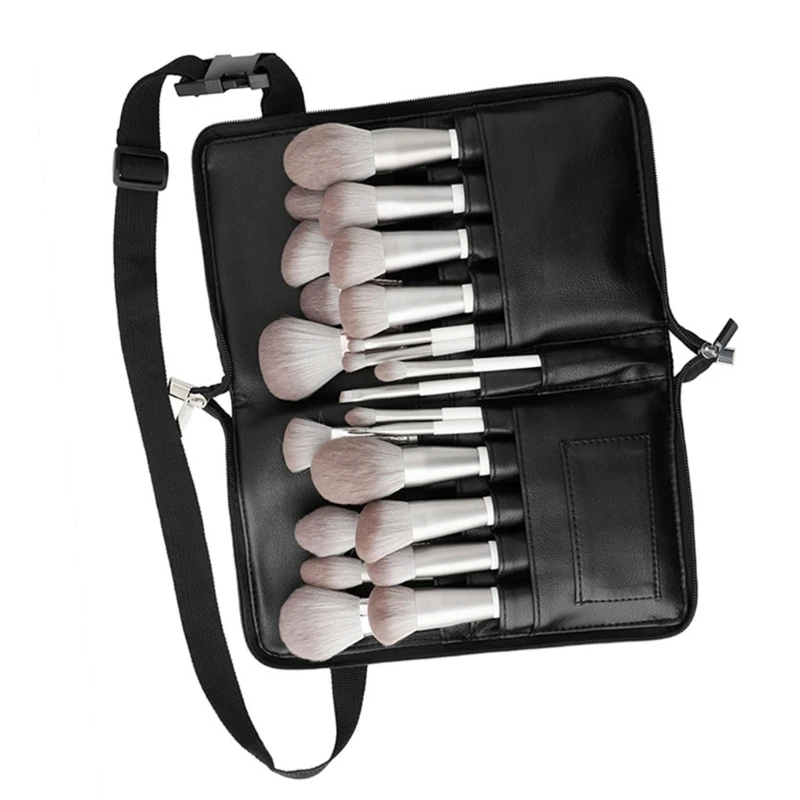 Multifunctional Brush Case Tool Bag Portable PU Storage Bag Single Side Waist Pack for Makeup Item