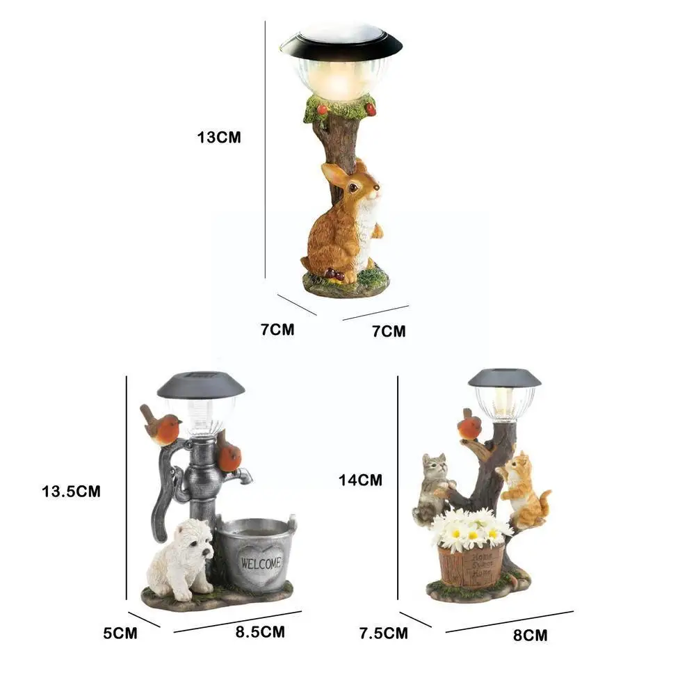 Solar Lights Solar Lamp for Cat and Dog, Dog, Rabbit Creativity, StatueWindow Animal LightDecoration Climbing Decor, Garden, Home Room, S0E5