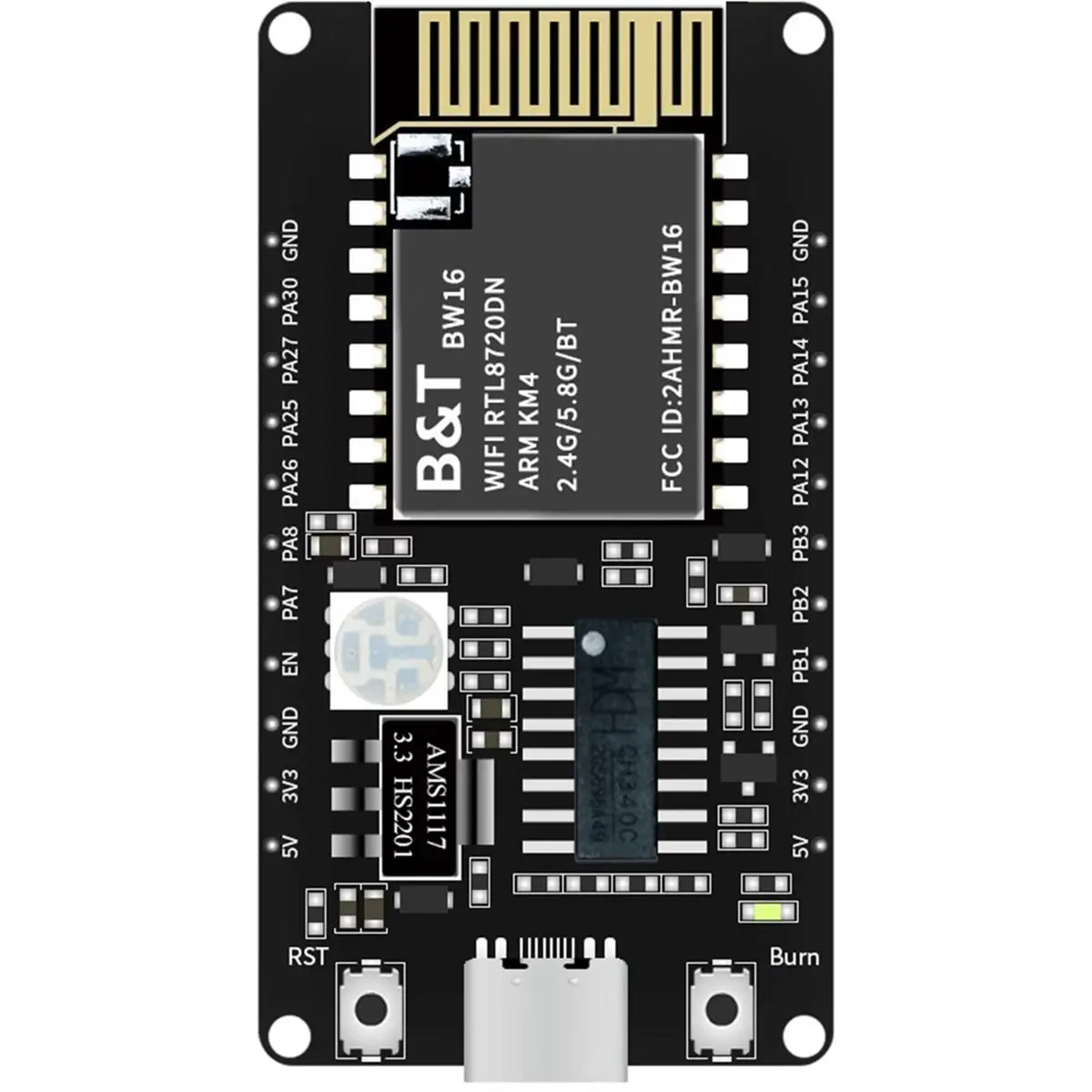 (A23G) BW16-Kit 개발 보드 RTL8720DN 듀얼 밴드 2.4G 및 5G Wi-Fi 저전력 블루투스 BLE 모듈 Type-C 인터페이스