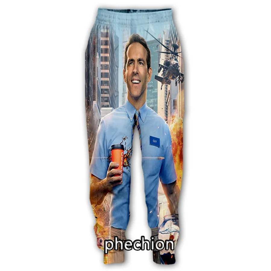 

Phechion New Men/Women FREE GUY 3D Printed Casual Pants Streetwear Men Loose Sporting Long Trousers K159