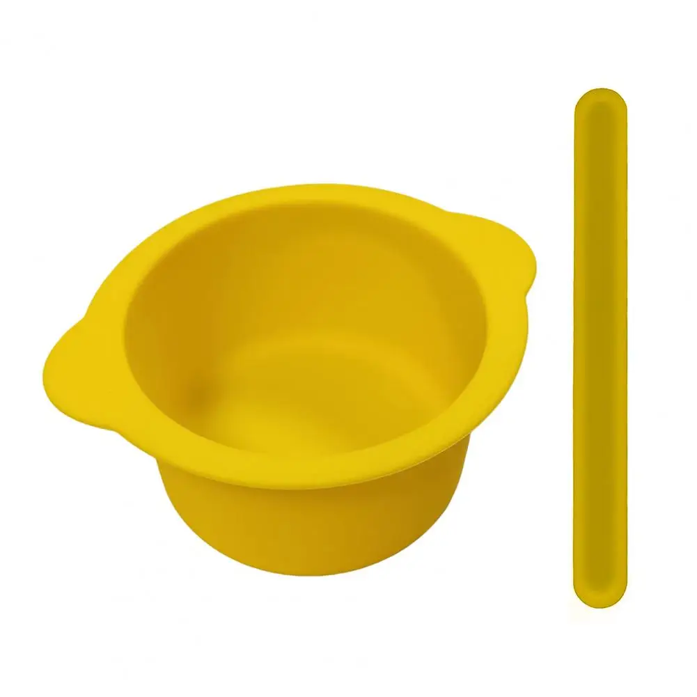 Wax Melting Bowl Easy Silicone Wax Bowl Set Non-stick Hair Removal Pot with Spatula Sticks Replacement Liner for Wax Warmer 2