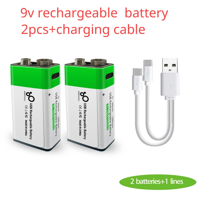 

650mAh 6F22 rechargeable battery 9v usb charge batteries be used for toy remote control interphone etc bateria 9v recargable