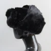 New Men Russian Winter Real Rabbit Fur Bomber Hat Super Warm 100% Natural Rabbit Fur Hats Male Full Pelt Genuine Rabbit Fur Cap 6