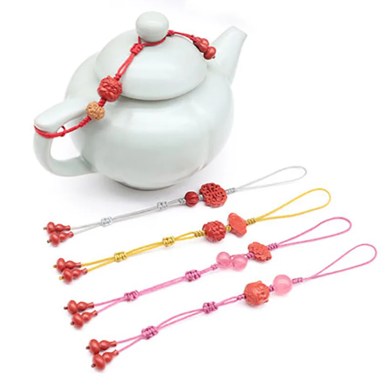 Teapot rope, stationery, handmade accessories, high-quality purple clay pot, ceramic cup cover, anti falling creative cinnabar