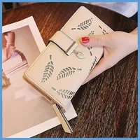 Ladies' PU hollow leaf handbag with card holder and mobile phone pocket, zipper buckle wallet - Image 3