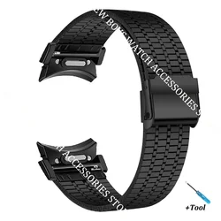 Stainless Steel Metal Watch Strap - Premium Replacement Band Bracelet - Watch 5 pro 45mm (Black)