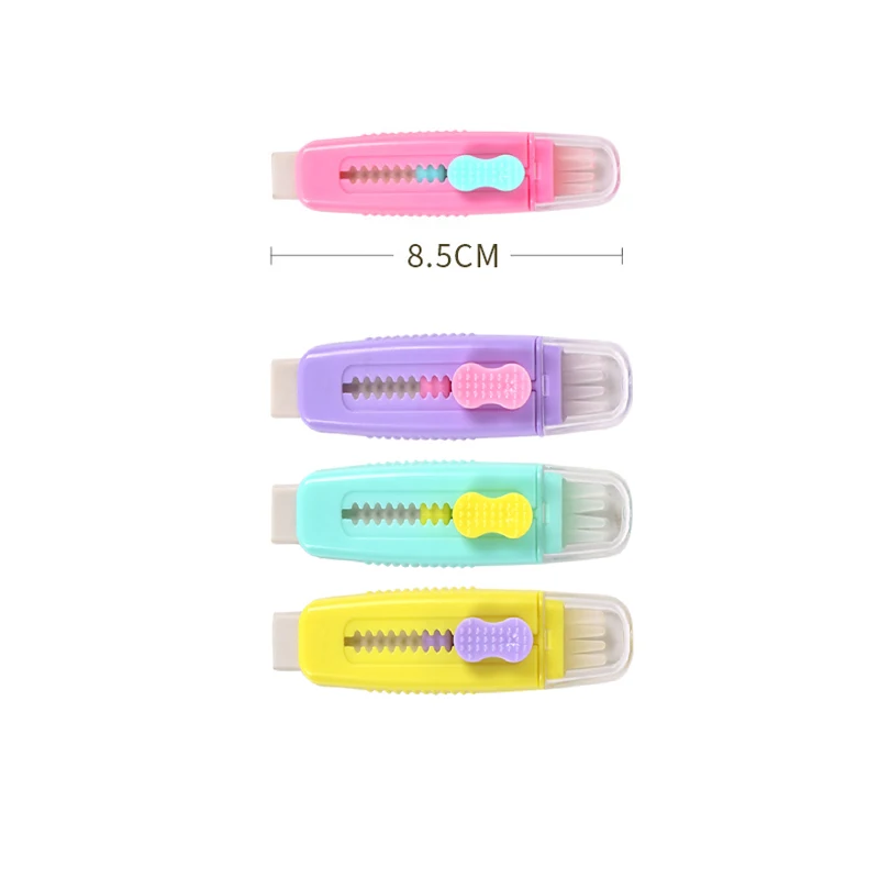 Creative Kawaii Eraser Soft Retractable Cute Rubber Erasers with Brush Student Kids Gift Penciles Accessories Stationery