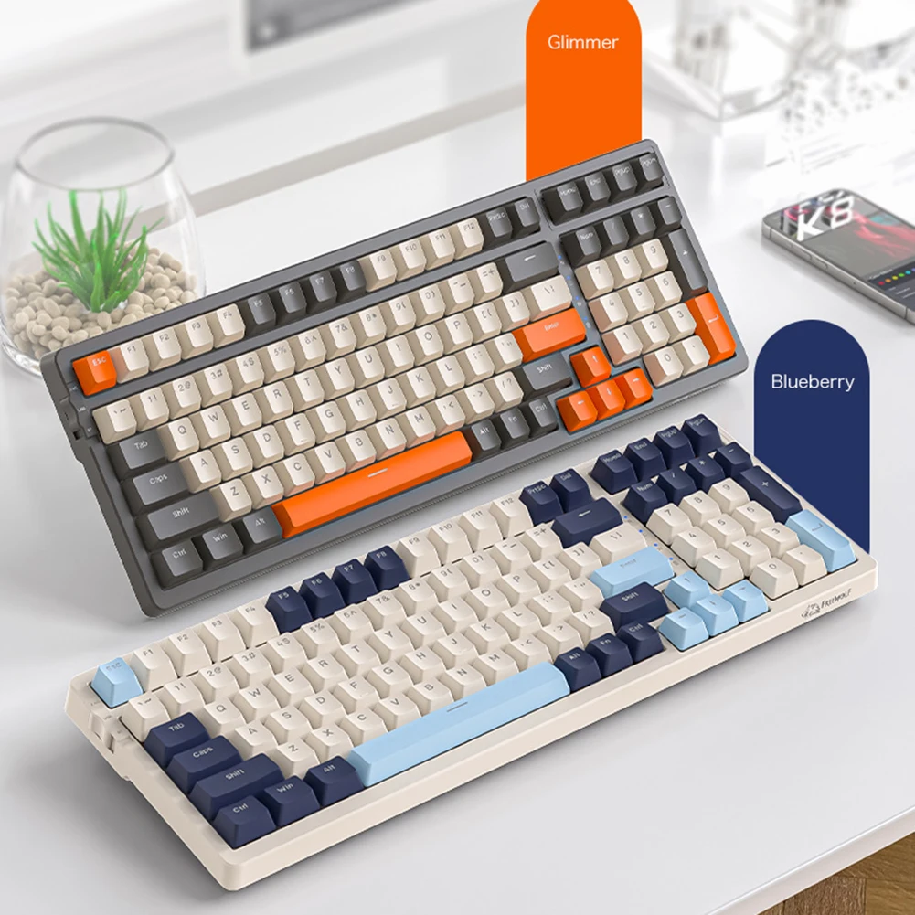 

K8 Mechanical Gaming Keyboard Wireless BT 2.4Ghz /Type-C Wired 3 Modes Keyboard 100 Keys Hot Swappable Backlight Keyboard for PC