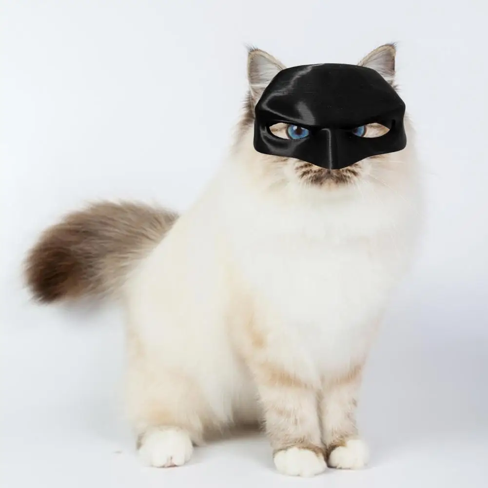Halloween Mask Cat Face Mask for Pets Spooky Halloween Cat Face Cushion Bat Cosplay Hat Set For Party Atmosphere Prop Black Make-up Half