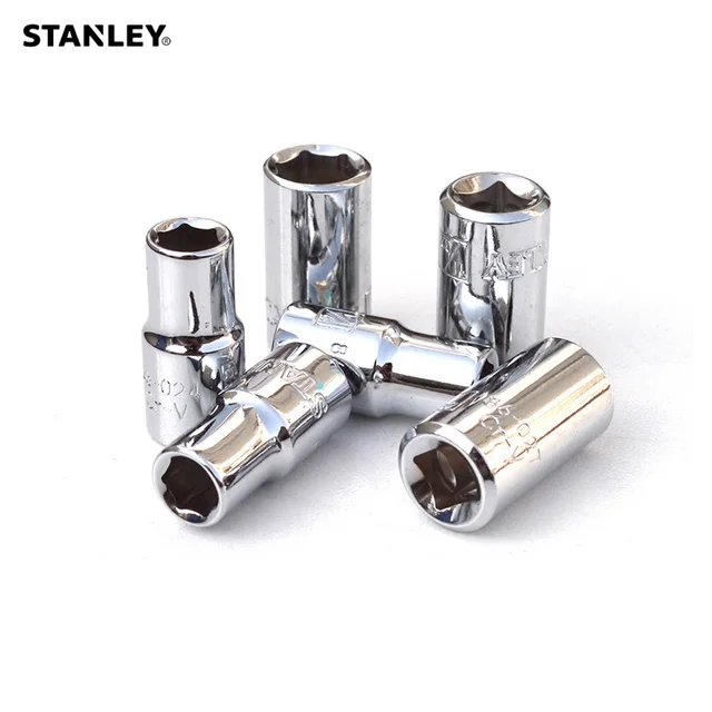 STANLEY 1-Pcs 1/4ไดรฟ์ขนาด5/32 3/16 7/32 1/4 9/32 5/16 11/32/3/8 7/16 1/2ประแจอุปกรณ์รถยนต์ซ็อกเก็ต1/4ทรงสี่เหลี่ยม 1