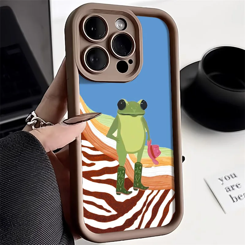 Adorable Floral and Cartoon Frog Strawberry Phone Case Cover