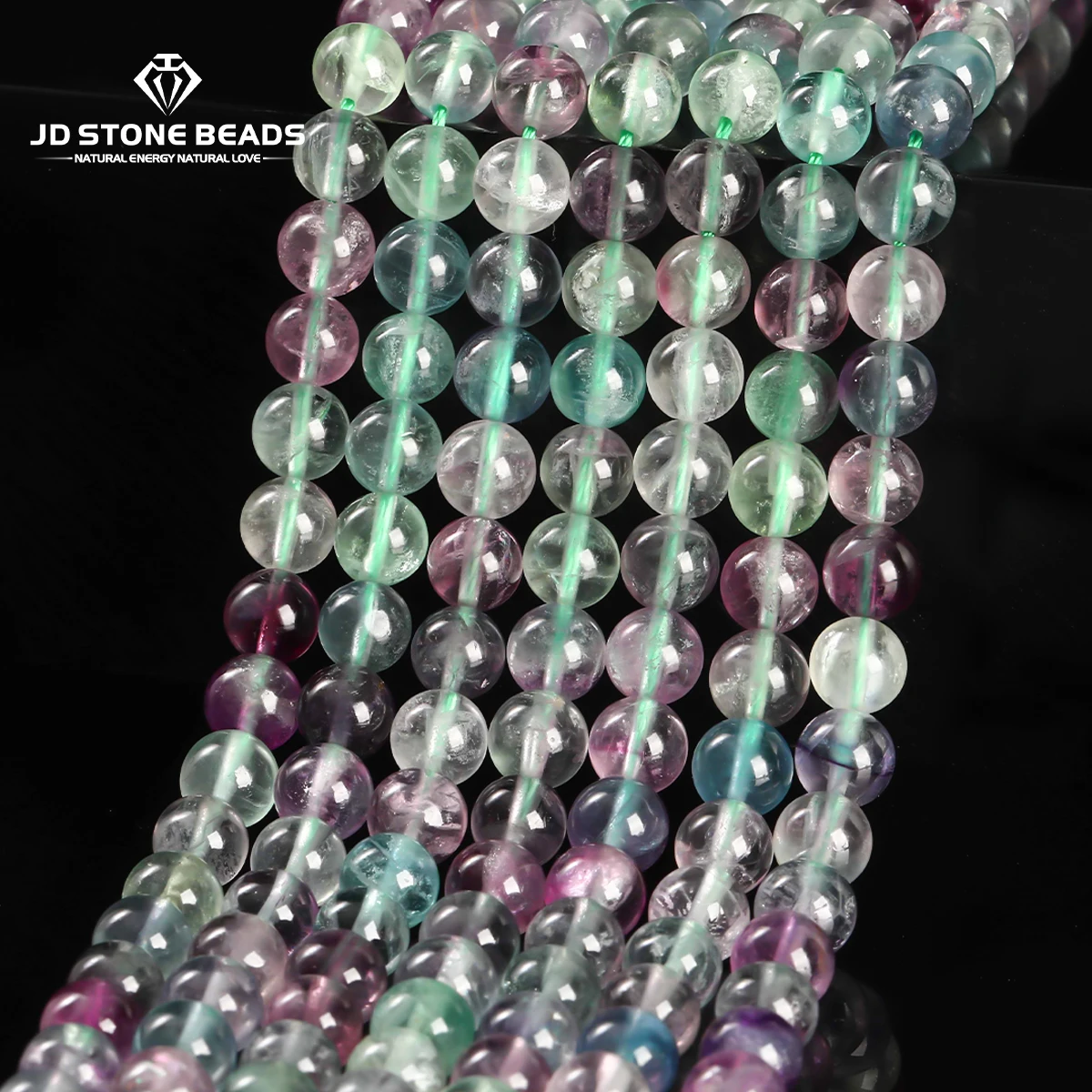 5A Qualität Natürliche Mehrfarbige Fluorit Perle Runde Lose Spacer Stein Perle für Schmuck Machen DIY Halskette Armband Zubehör