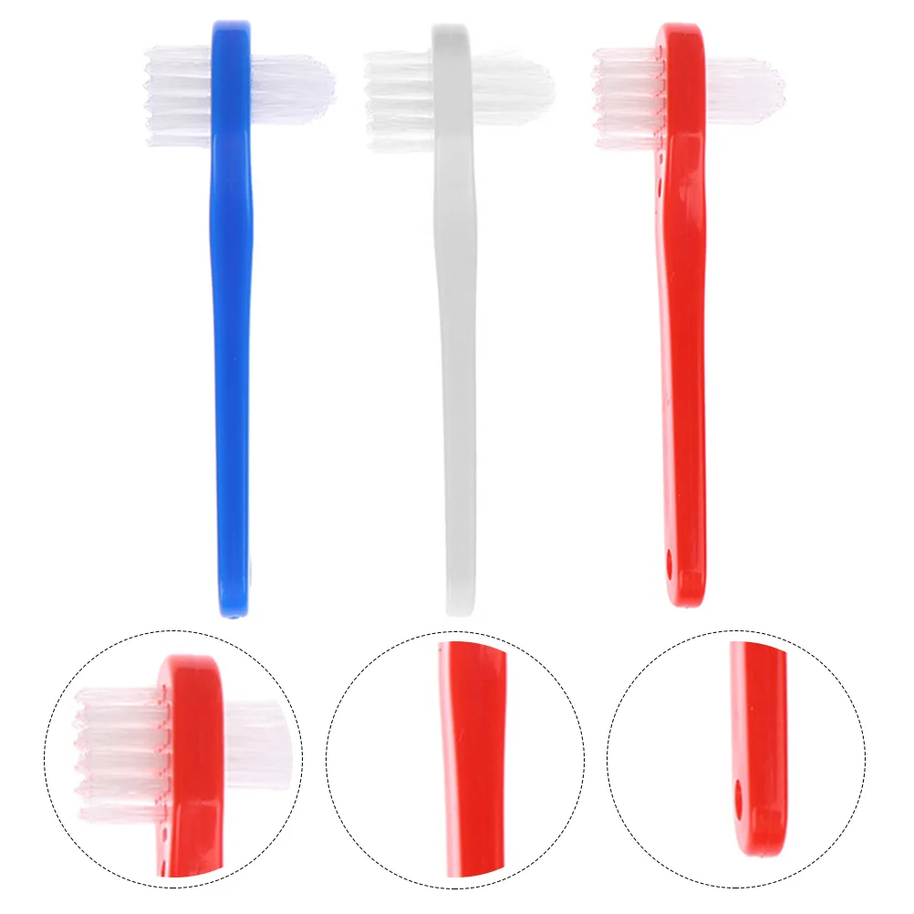 

3 Pcs Accessories Detergent Denture Toothbrush Cleaning Toothbrushes for Household Plastic
