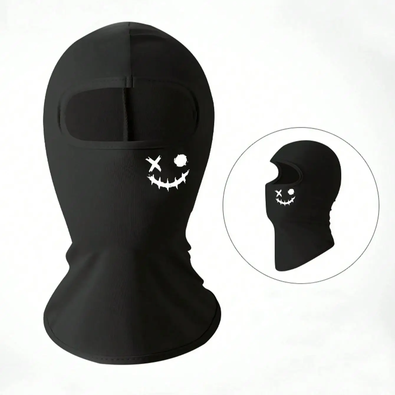 1pc children's cartoon printed hood outdoor sun protection sunshade mask dust-proof and breathable sports headscarf ski mask Children Sun Mask