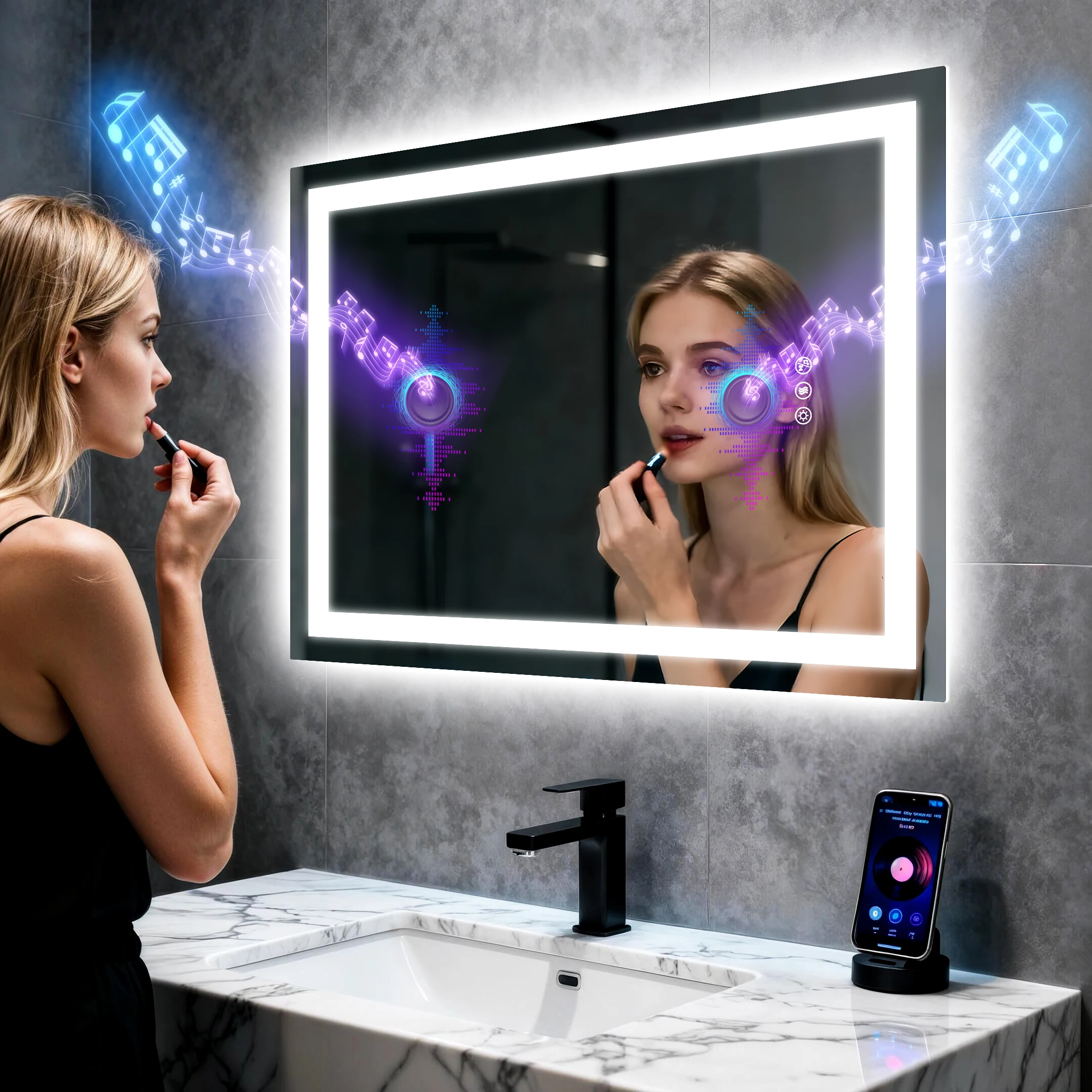 Bluetooth LED Bathroom Mirror 2