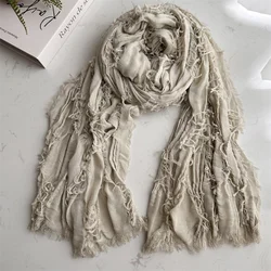 Retro Apocalyptic Steampunk Unisex Cotton Linen Scarf and Shawl (Beige)