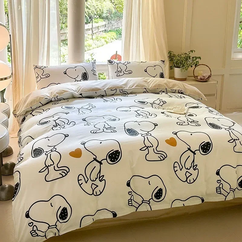thumbnail image 1 of Juego de sábanas de cuatro piezas, funda nórdica, otoño e invierno, funda de lana de una sola pieza, ropa de cama de dibujos animados, 1 of 5